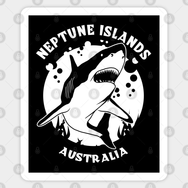 Neptune Islands Shark Diving Sticker by TMBTM